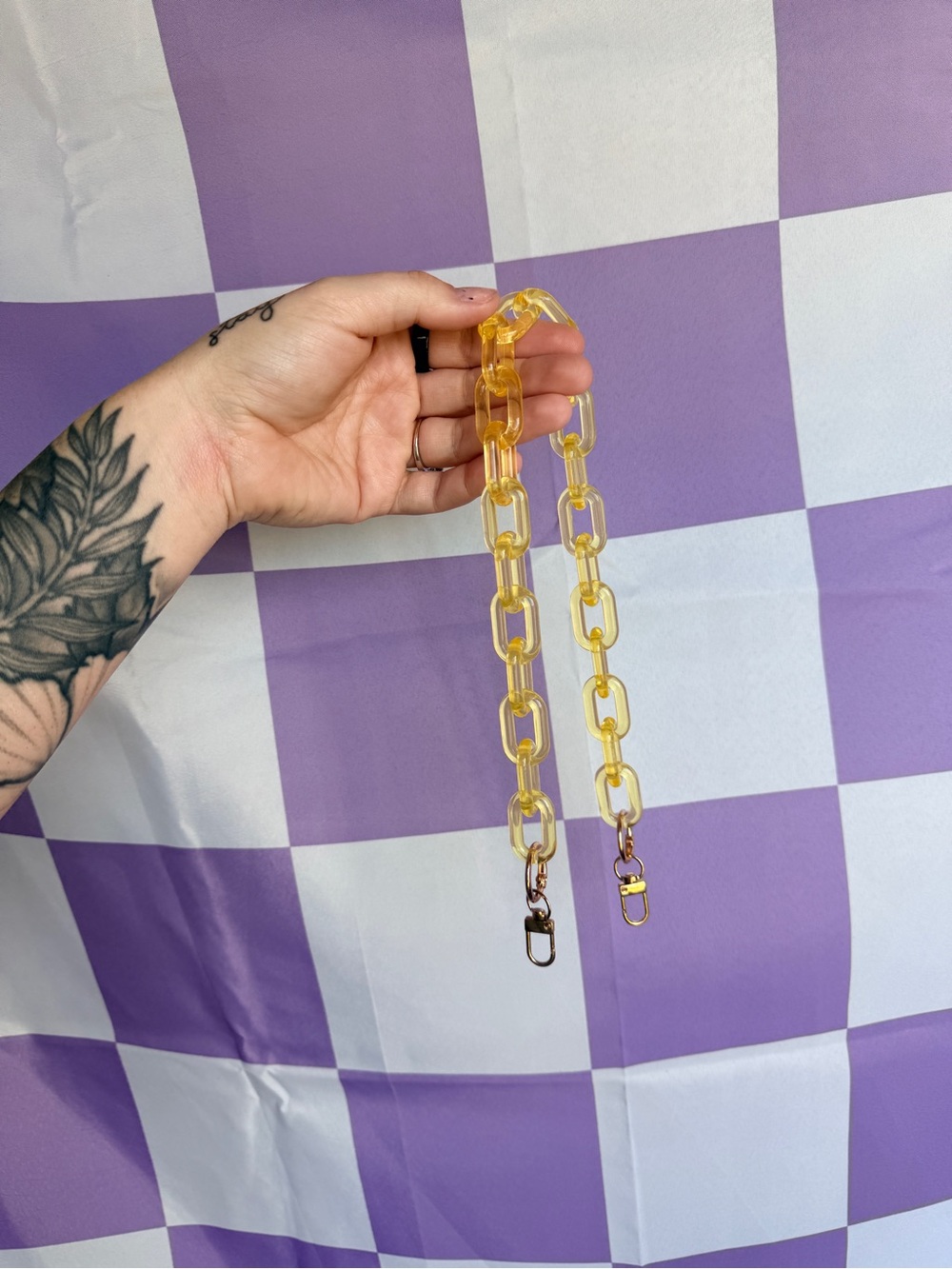 Yellow Acrylic Chain Strap for Bags